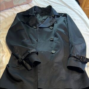 Elegant midnight raincoat. Runaway jacket